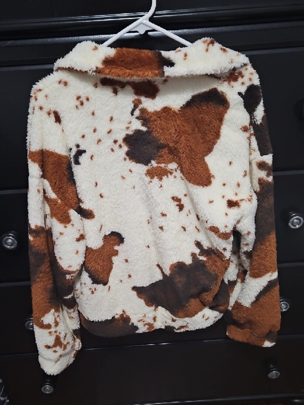NWT Lovelo Faux Sherpa Cowprint Jacket - Picture 4 of 5